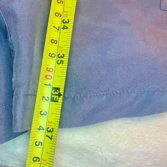 Per Se 100% Silk Romper Size 10 Carlisle Blue Grey Snap Pocket Drawstring Ties - Picture 16 of 16